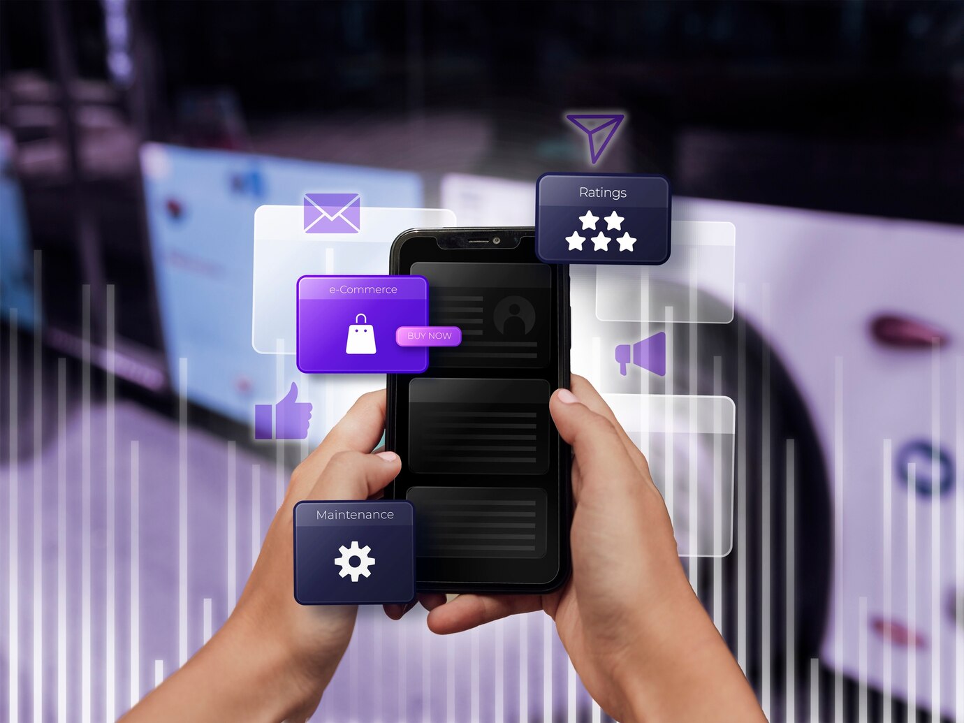 TechUp engineer monitoring application performance on laptop