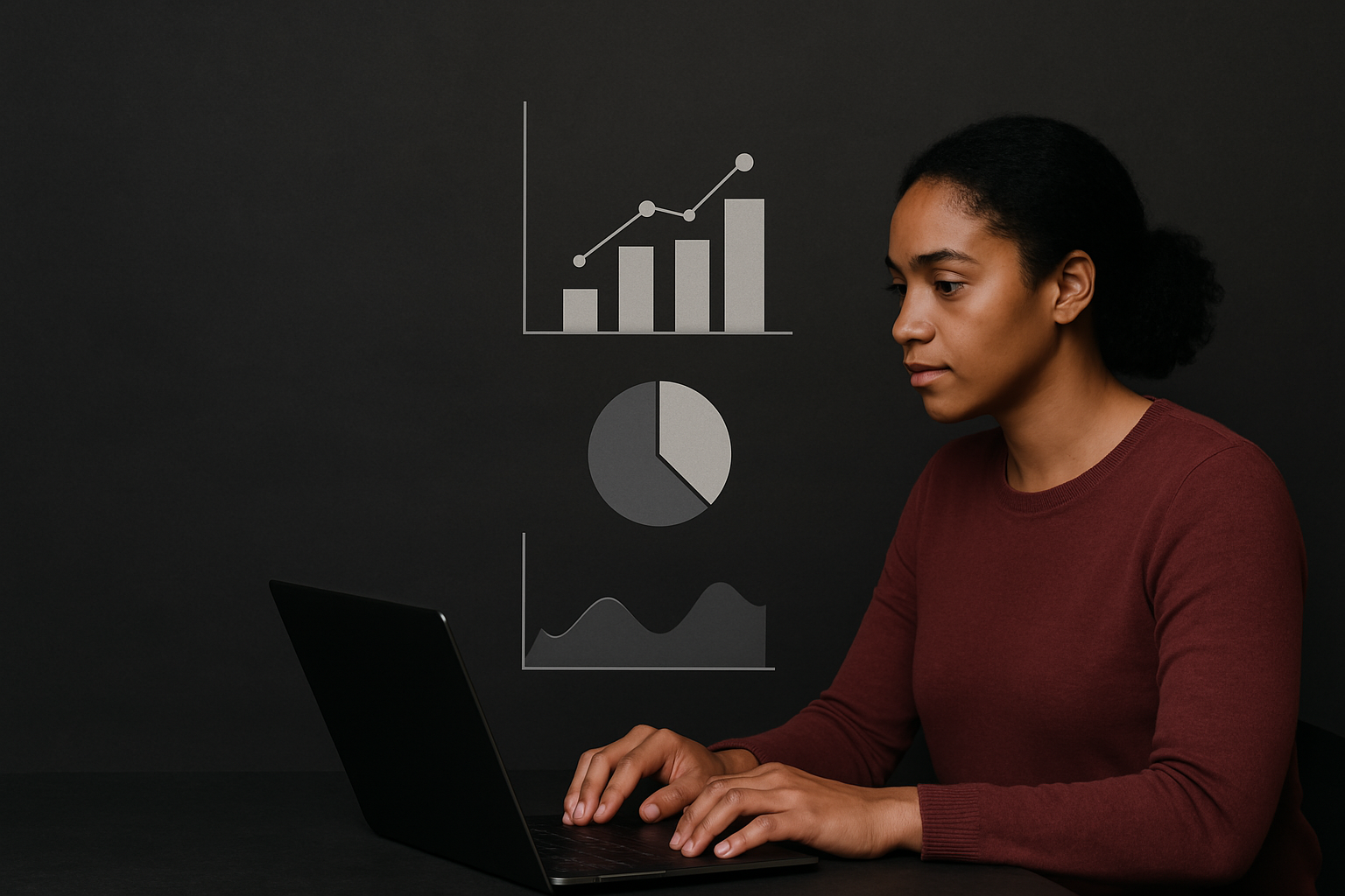 TechUp engineer monitoring application performance on laptop