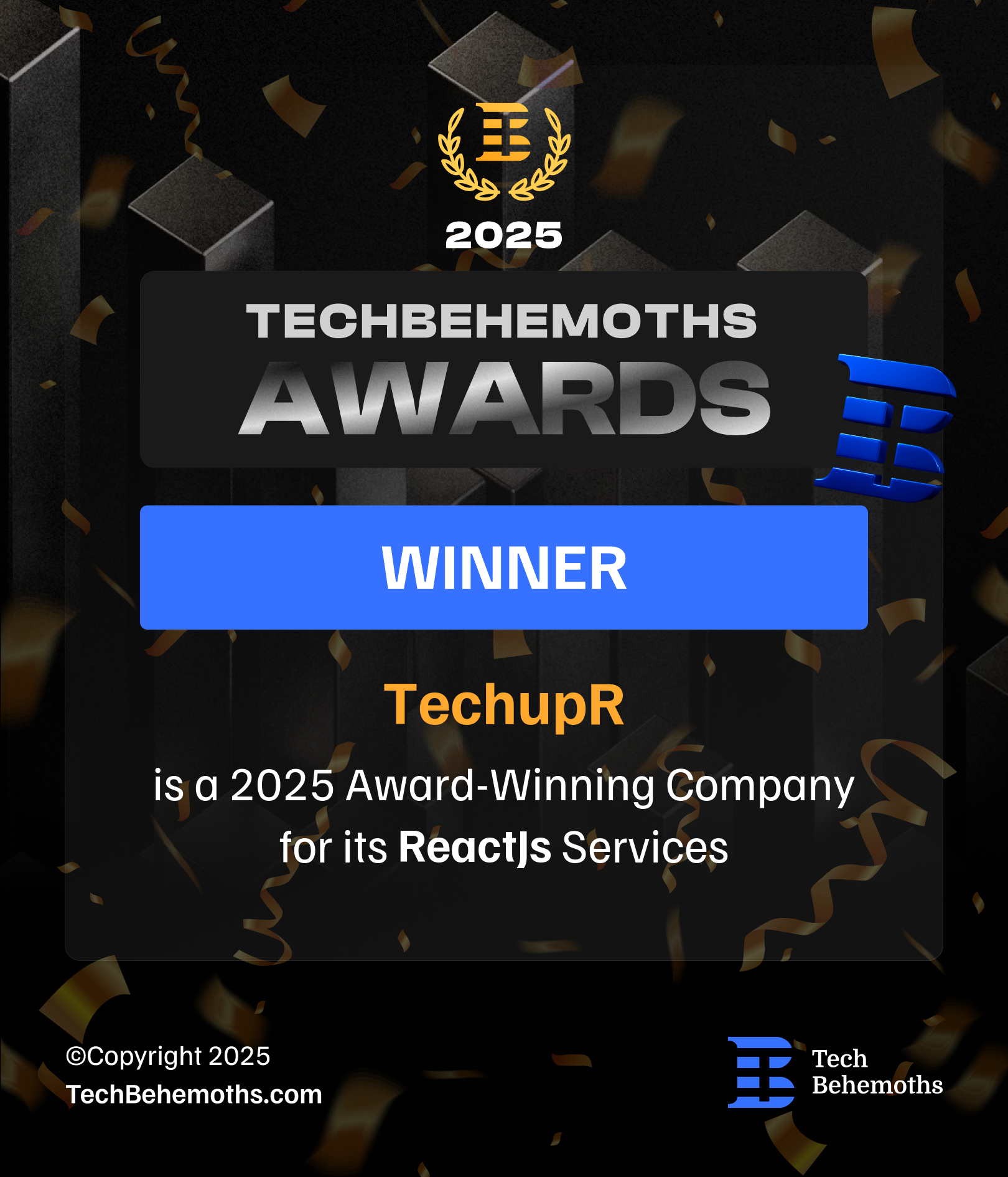 TechBehemoths ReactJS Development Award 2025