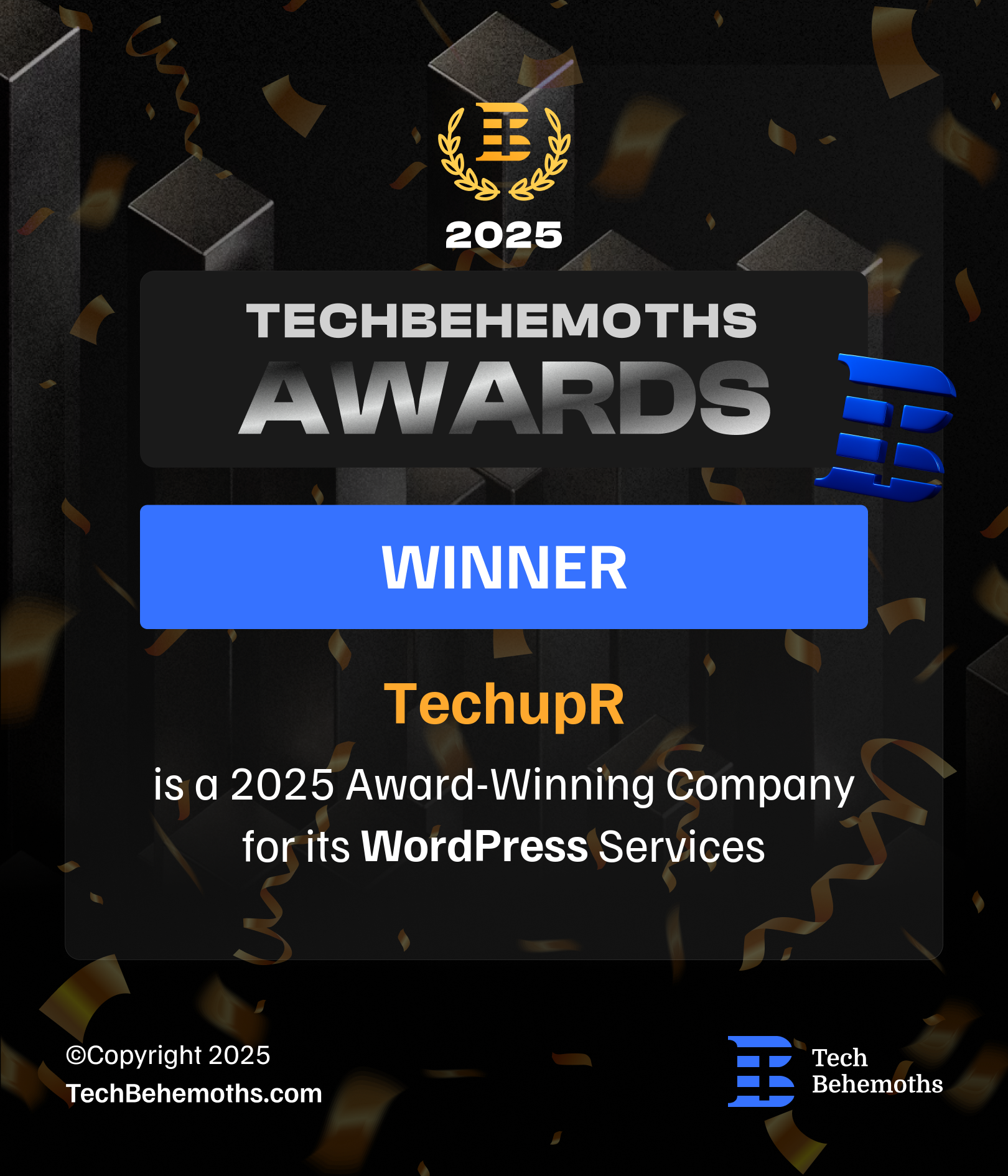 TechBehemoths WordPress Development Award 2025